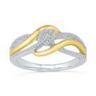 Promise My Love Womens 1/5 Ct. T.w. Round White Diamond Gold Over Silver Promise Ring