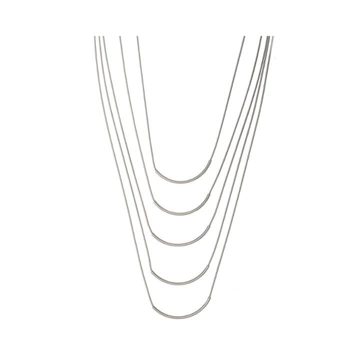 A.n.a Silver-tone Multi-row Necklace