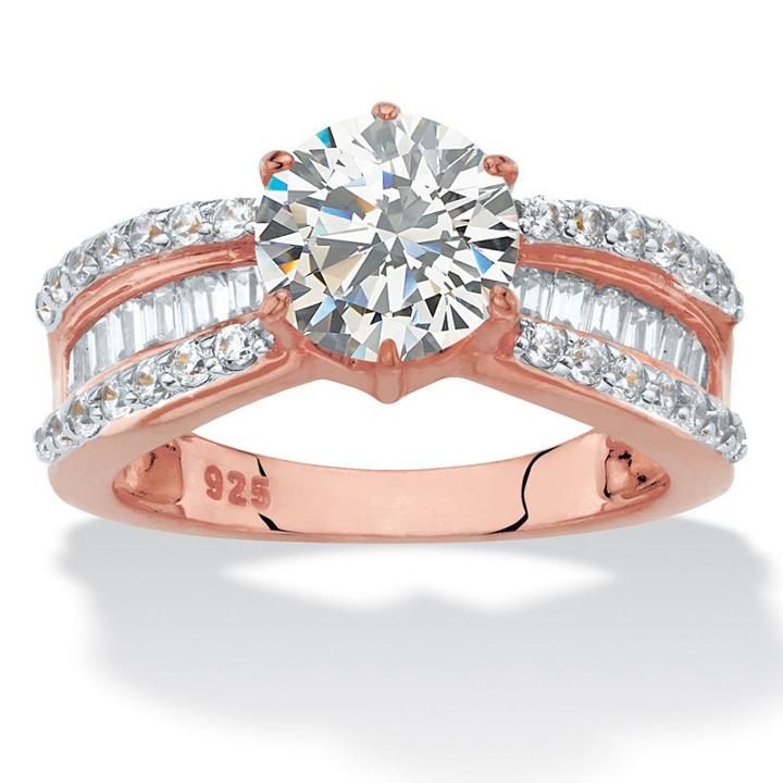 Womens 3 Ct. T.w. White Cubic Zirconia Gold Over Silver Bridal Set