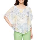 Alfred Dunner Charleston Short Sleeve Crew Neck T-shirt-womens Petites