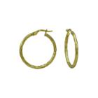14k Yellow Gold 25mm Diamond-cut Hoop Earrings