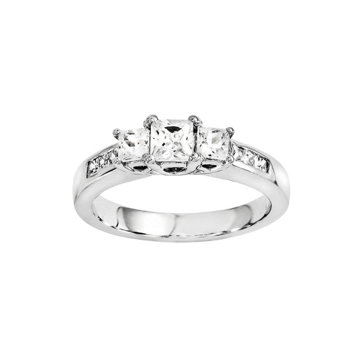 5/8 Ct. T.w. Diamond 14k White Gold 3-stone Ring