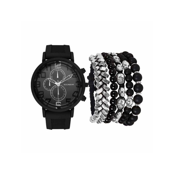 Rocawear Mens Black 7-pc. Watch Boxed Set-rmst5354b328-362