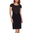 Chelsea Rose Cap-sleeve Dot Print Sheath Dress
