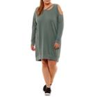 Xersion Cut Outs Long Sleeve Sweater Dress - Plus
