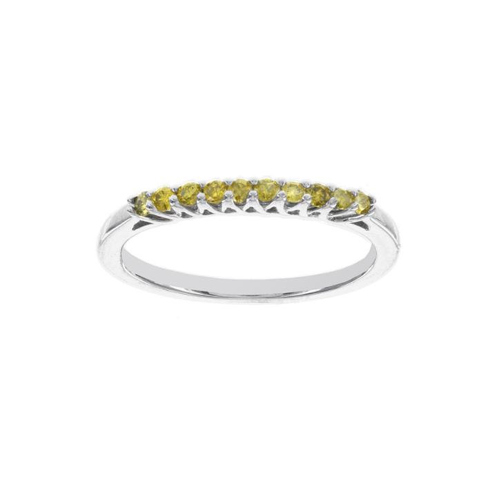 1/5 Ct. T.w. Color-enhanced Yellow Diamond Sterling Silver Band