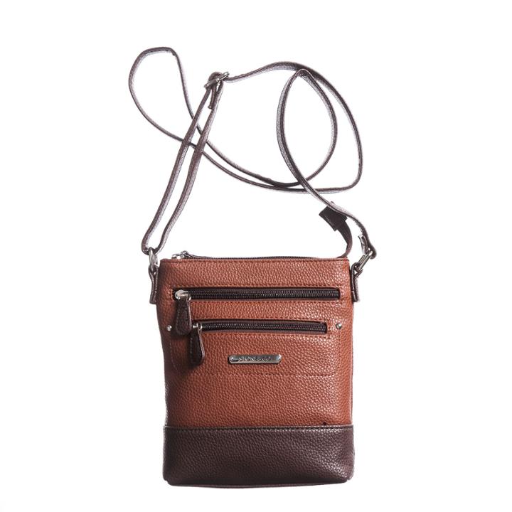 Stone And Co Ns Double Zip Pebble Leather Mini Crossbody Bag