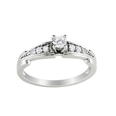 1/4 C.t.t.w. Diamond Engagement Ring Sterling Silver