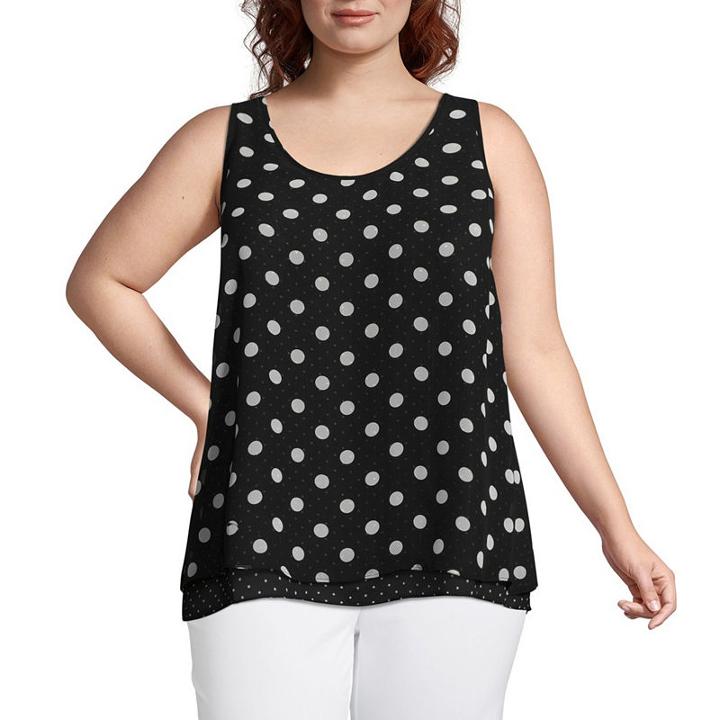 Worthington Double Layer Woven Shell - Plus