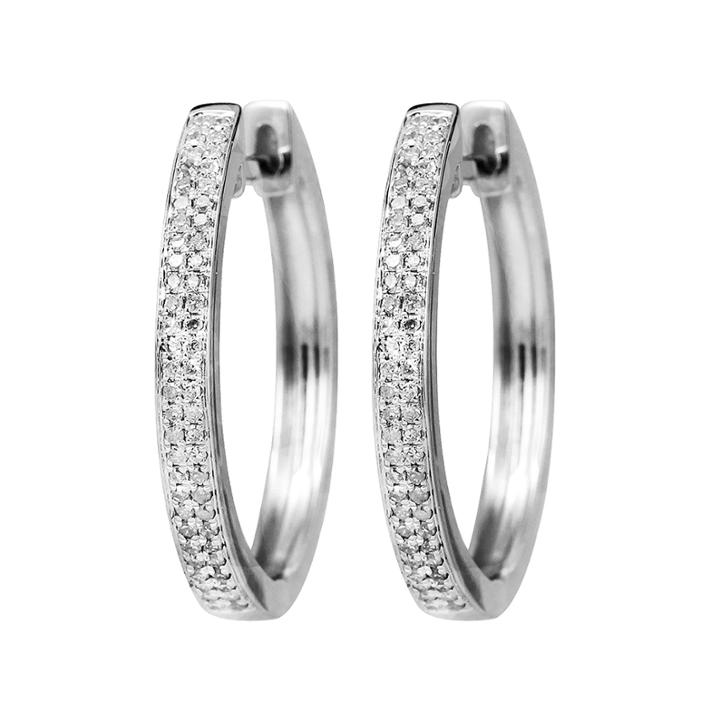 1/7 Diamond 14k White Gold Hoop Earring