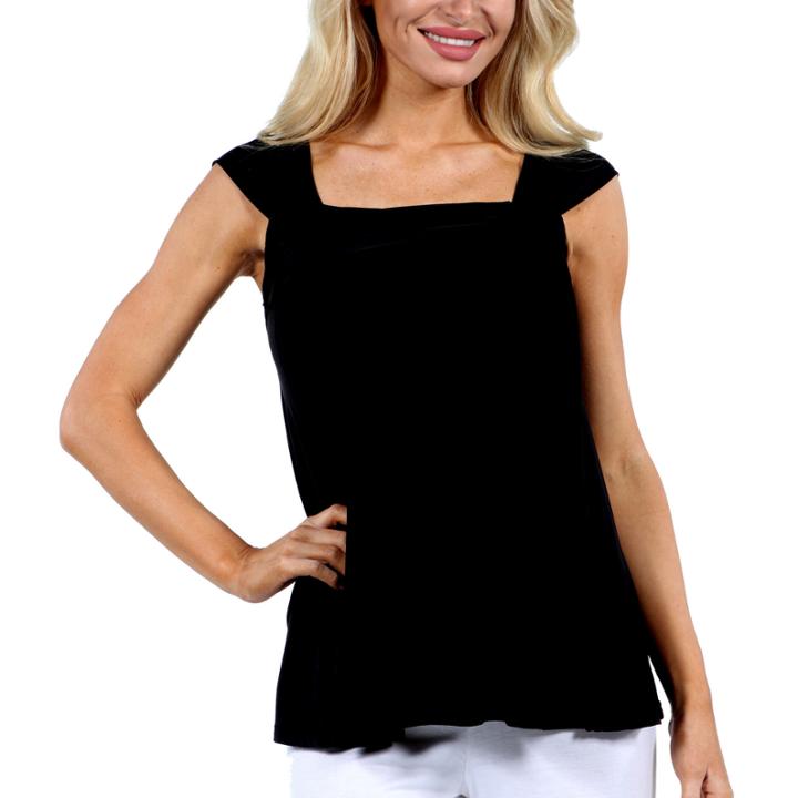 24/7 Comfort Apparel Sleeveless Side Tie Knit Tank Top-plus