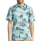 Island Shores Short Sleeve Tonal Button-front Shirt
