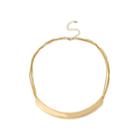 Worthington Gold-tone Curved Bar & Chain Necklace