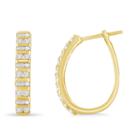 1 Ct. T.w. White Diamond 10k Gold 24mm Hoop Earrings