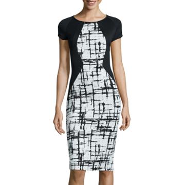 Fifth & Park Cap-sleeve Colorblock Bodycon Dress