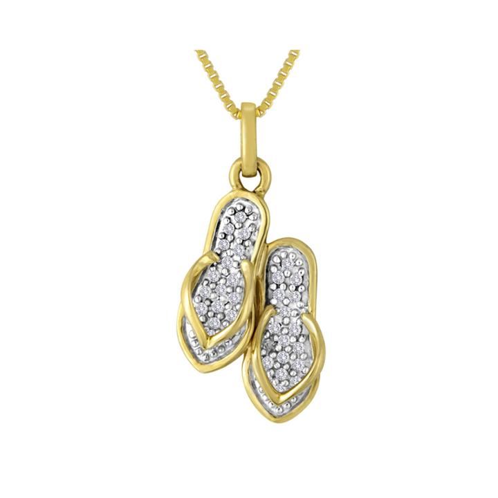 1/10 Ct. T.w. Diamond Flip Flop Pendant Necklace