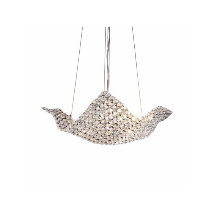 Warehouse Of Tiffany Rapunzel Chrome And Crystal 5-light Basket Chandelier