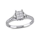 Womens 1/2 Ct. T.w. Princess White Diamond 10k Gold Engagement Ring