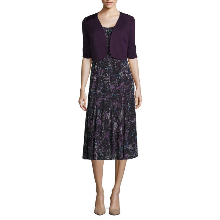 Perceptions 3/4-sleeve Bolero Jacket Dress