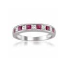 Womens 1/4 Ct. T.w. Red Lead Glass-filled Ruby 14k Gold Wedding Band