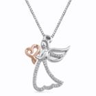 Limited Edition Hallmark Diamonds 1/10 Ct. T.w. Diamond Sterling Silver & 14k Rose Gold Over Silver Pendant Necklace