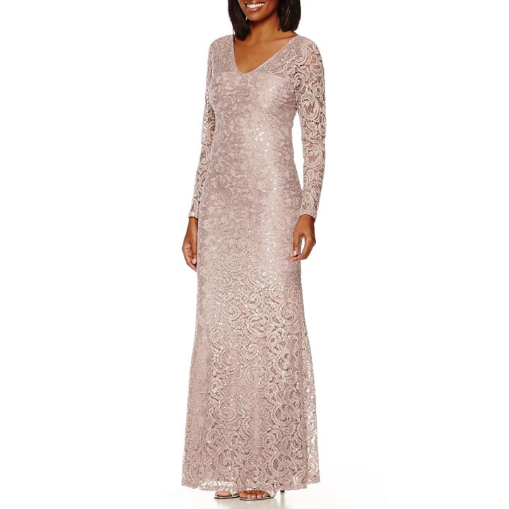 Blu Sage Long-sleeve V-neck Sheath Dress