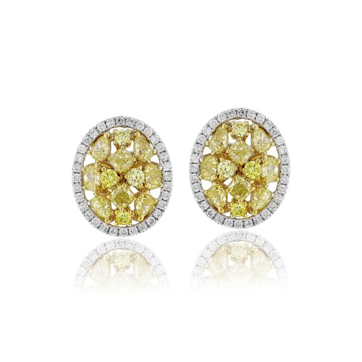 2 Ct. T.w. Yellow Diamond 18k Gold Stud Earrings