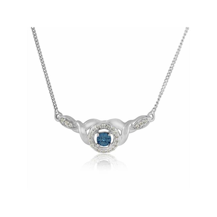 1/8 Ct. T.w. Blue Diamond Statement Necklace