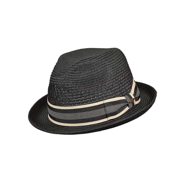 Scala&trade; Classico Straw Vent Crown Fedora