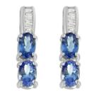 Diamond Accent Blue Tanzanite 14k Gold Drop Earrings