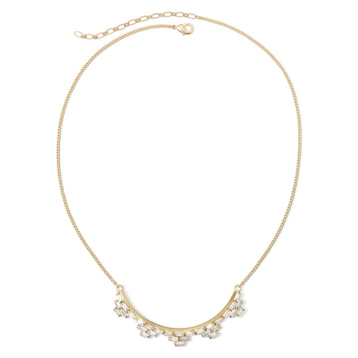 Vieste Crystal Gold-tone Statement Necklace