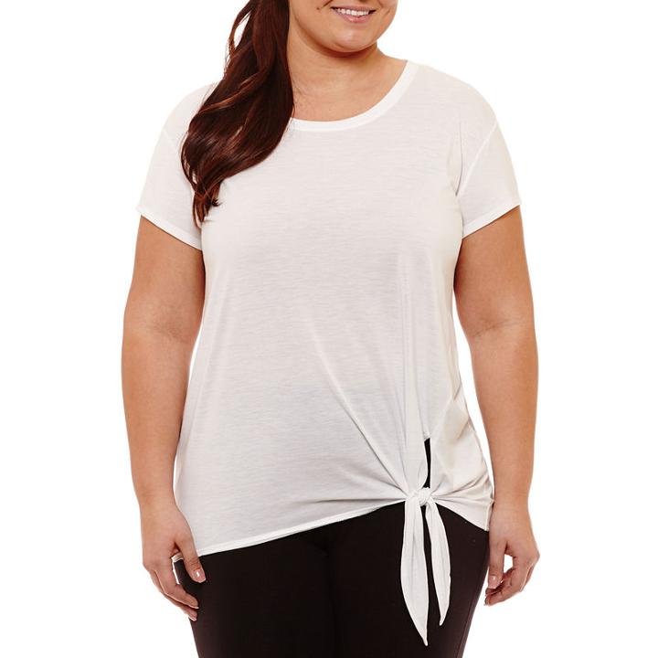Xersion Front Tie Tee-womens Plus
