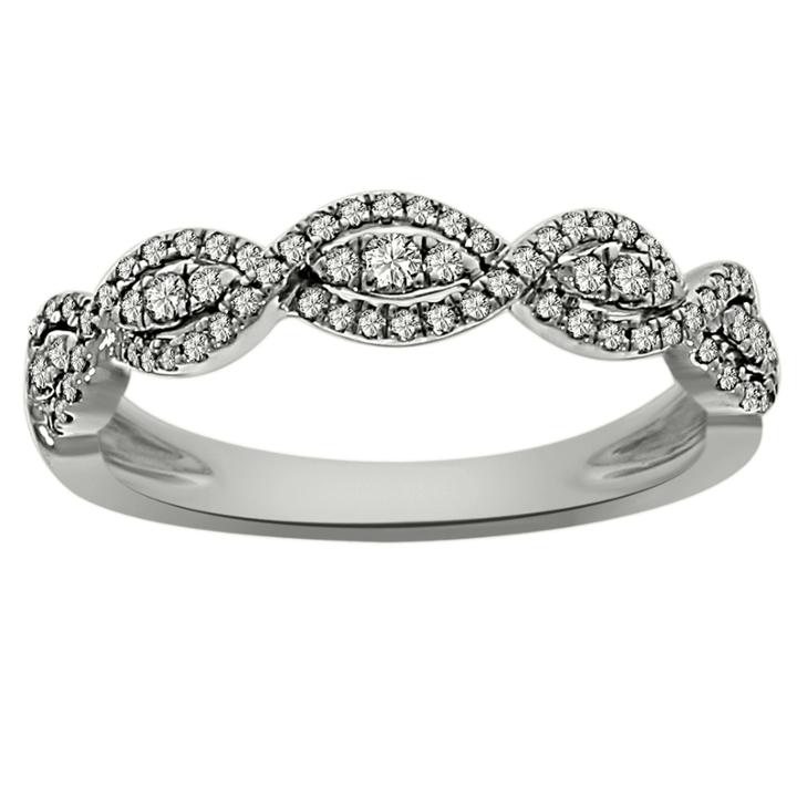 Womens 1/3 Ct. T.w. Genuine White Diamond Platinum Band