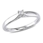 Womens Diamond Accent Genuine Princess White Diamond Sterling Silver Promise Ring