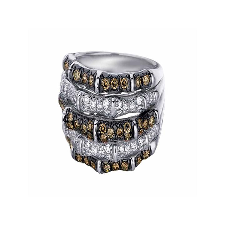 Grand Sample Sale By Le Vian 1 1/4 Ct. T.w Vanilla Diamonds & Chocolate Diamonds In 14k Vanilla Gold Chocolatier Ring