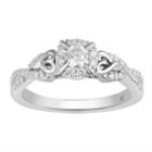 Hallmark Diamonds Hallmark Bridal Womens 1/2 Ct. T.w. Genuine Round White Diamond 10k Gold Engagement Ring