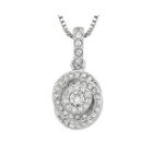 Diamond Glamour&trade; Diamond- And Crystal-accent Sterling Silver Swirl Pendant Necklace