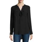 A.n.a 3/4 Sleeve Y Neck Woven Blouse-talls