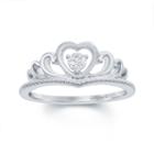 Enchanted By Disney Diamond Accent Sterling Silver Disney Princess Crown With Heart Ring