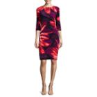 Rn Studio By Ronni Nicole 3/4-sleeve Side-ruched Floral Sheath Dress - Petite