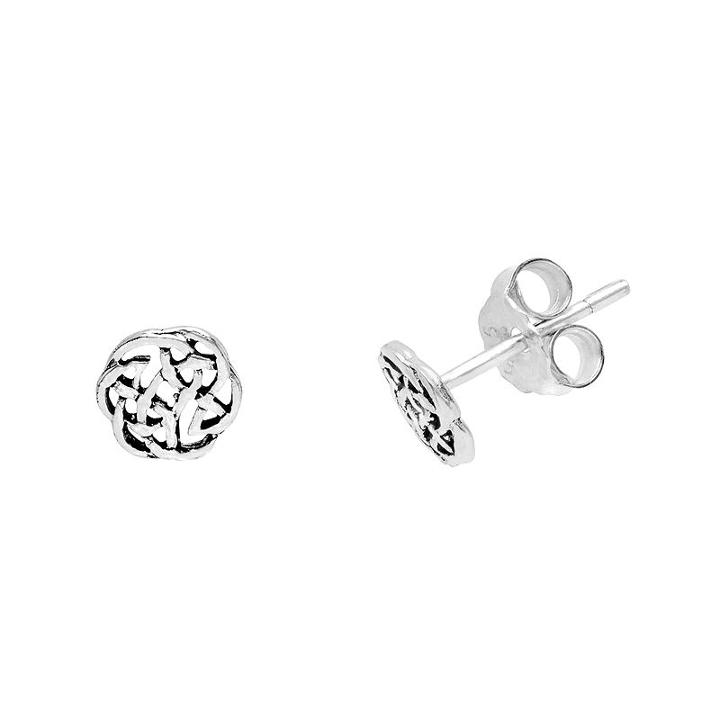Itsy Bitsy&trade; Antiqued Sterling Silver Celtic Circle Earrings