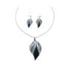 Mixit&trade; 2-pc. Silver-tone Blue Enamel Leaf Earrings & Necklace Set