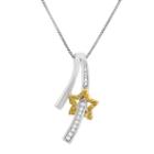 Womens 1/7 Ct. T.w. Yellow Diamond Star Pendant Necklace