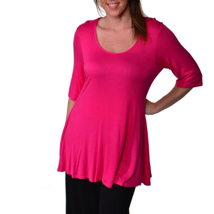 24/7 Comfort Apparel Elbow Tunic Top Plus