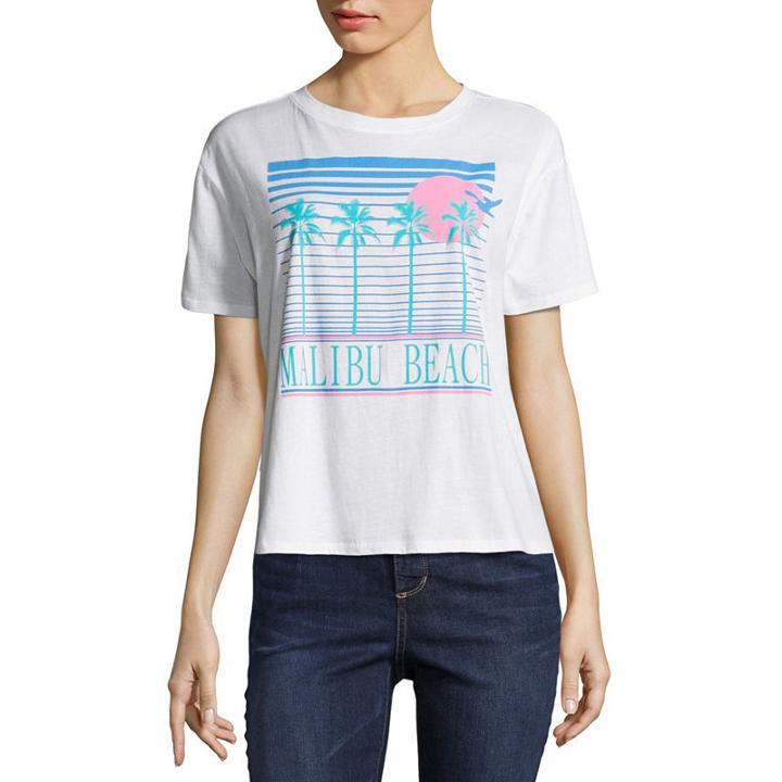 Arizona Malibu Beach Graphic T-shirt- Juniors