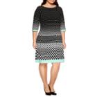 Studio 1 3/4 Sleeve Dots Sheath Dress-plus