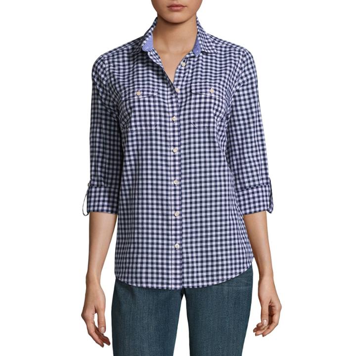 St. John's Bay Relaxed Fit Long Sleeve Button-front Shirt