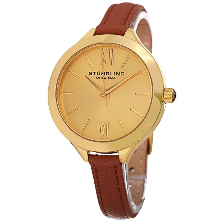 Stuhrling Womens Brown Strap Watch-sp15387