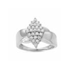 Womens 1/2 Ct. T.w. Round White Diamond Sterling Silver Cluster Ring