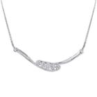 Diamond Blossom 1/2 Ct. T.w. Diamond Sterling Silver Cluster Necklace